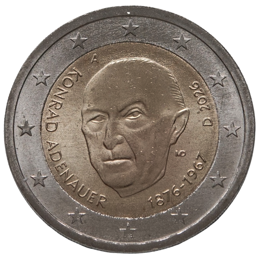 2 euros conmemorativa Unidad, Justicia y Libertad - Konrad Adenauer